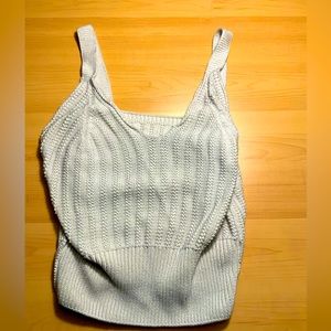 White cropped tank crocheted